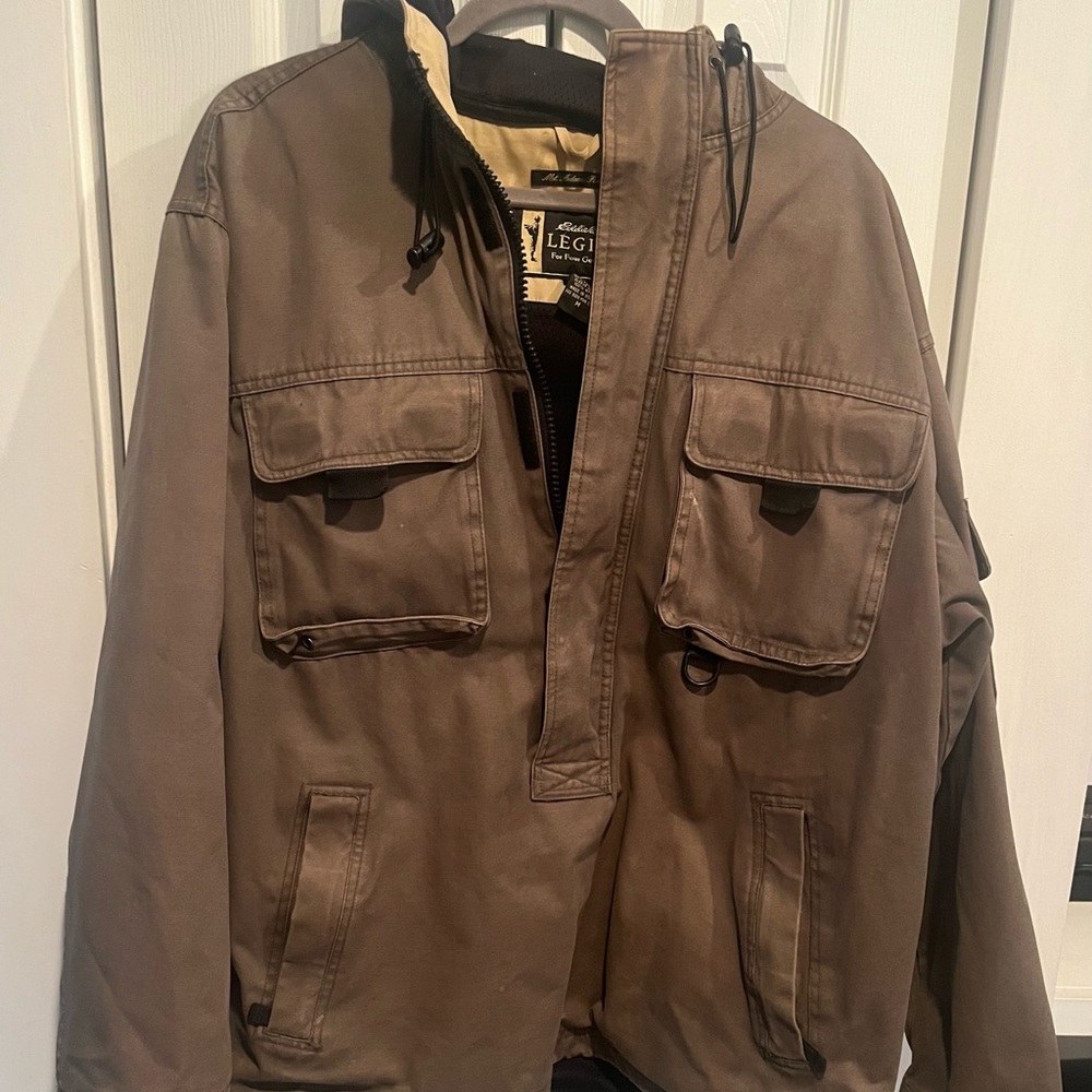 Eddie Bauer vintage olive  Military Field Anorak Jacket Mt Adams Sz M - Picture 4 of 7